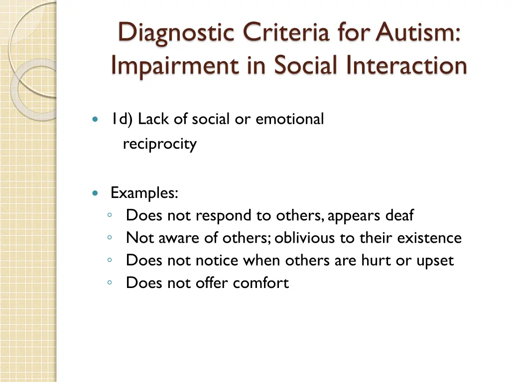 diagnostic criteria for autism impairment 3