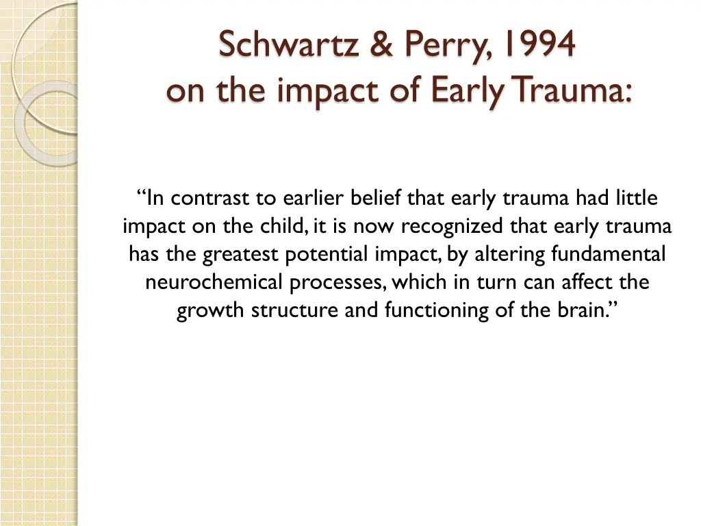 schwartz perry 1994 on the impact of early trauma