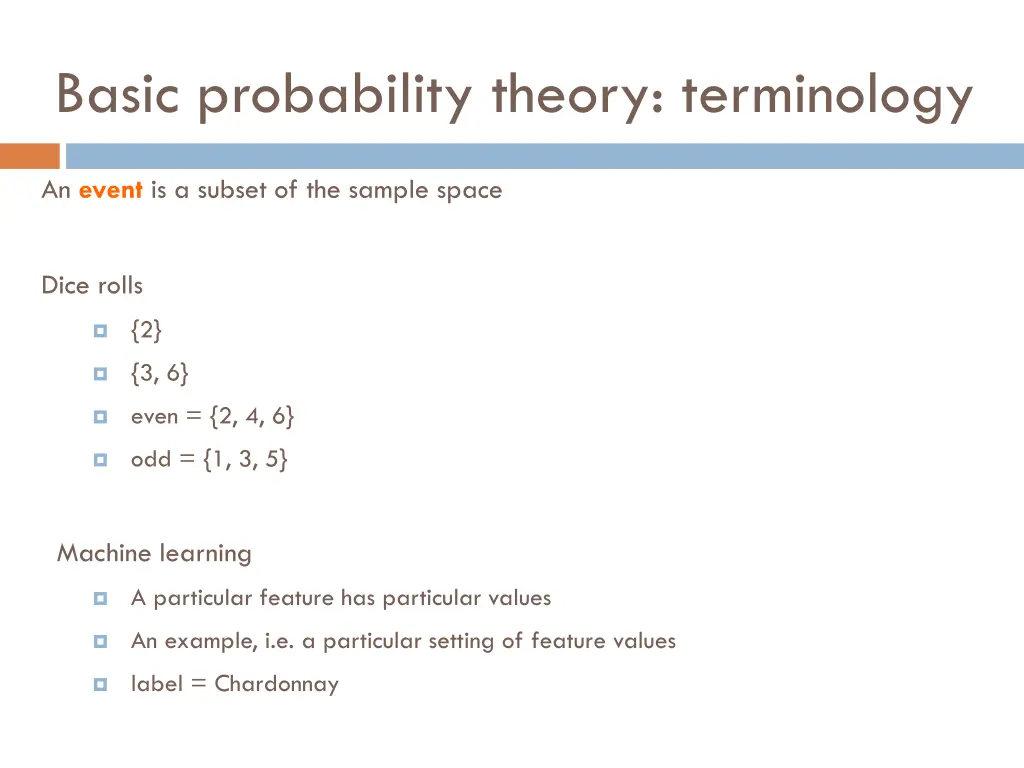 basic probability theory terminology 1