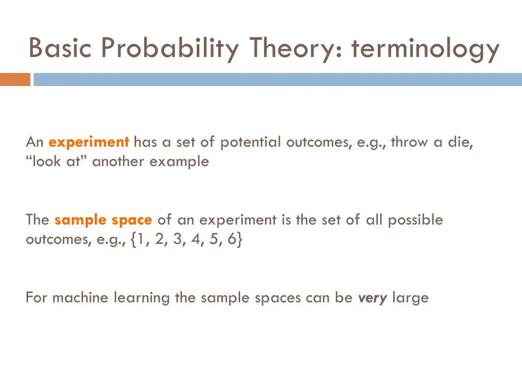 basic probability theory terminology