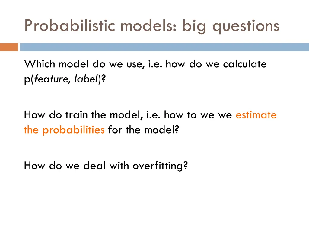 probabilistic models big questions