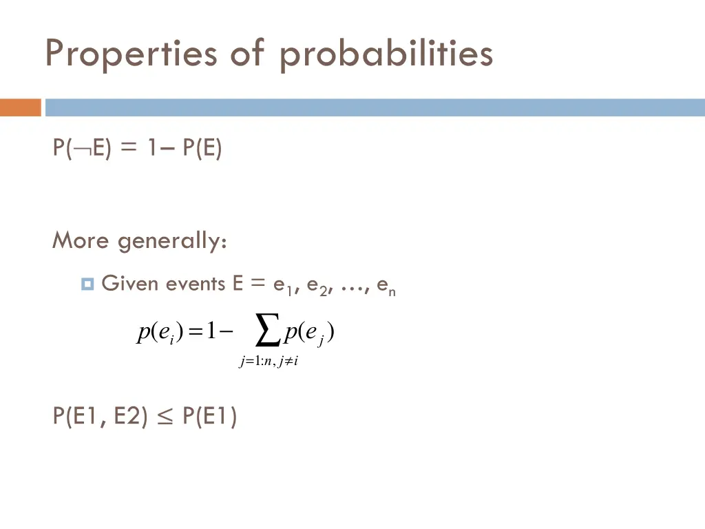 properties of probabilities 2