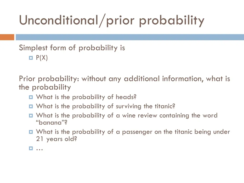 unconditional prior probability
