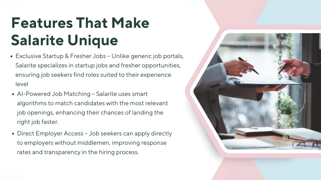 features that make salarite unique exclusive
