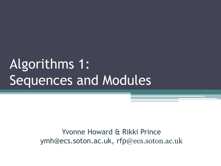 algorithms 1 sequences and modules