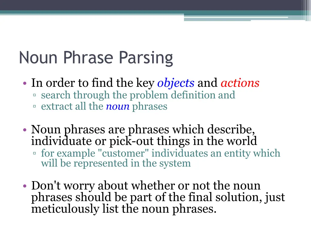 noun phrase parsing