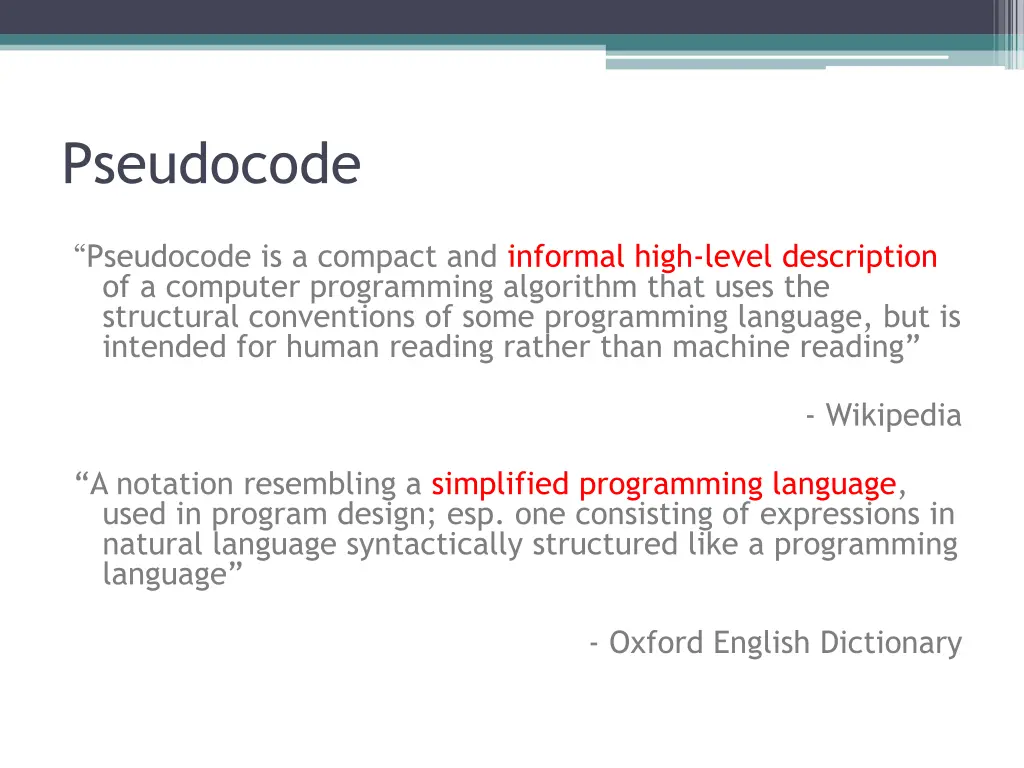 pseudocode 1