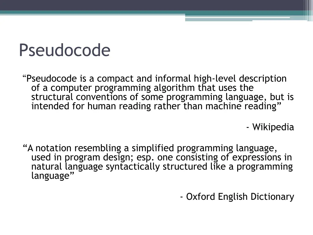 pseudocode