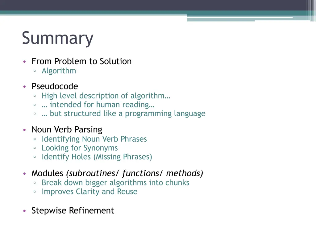 summary