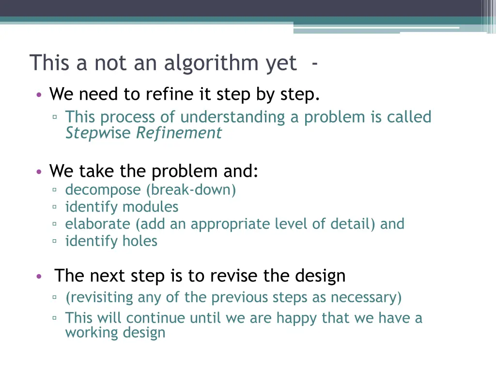 this a not an algorithm yet