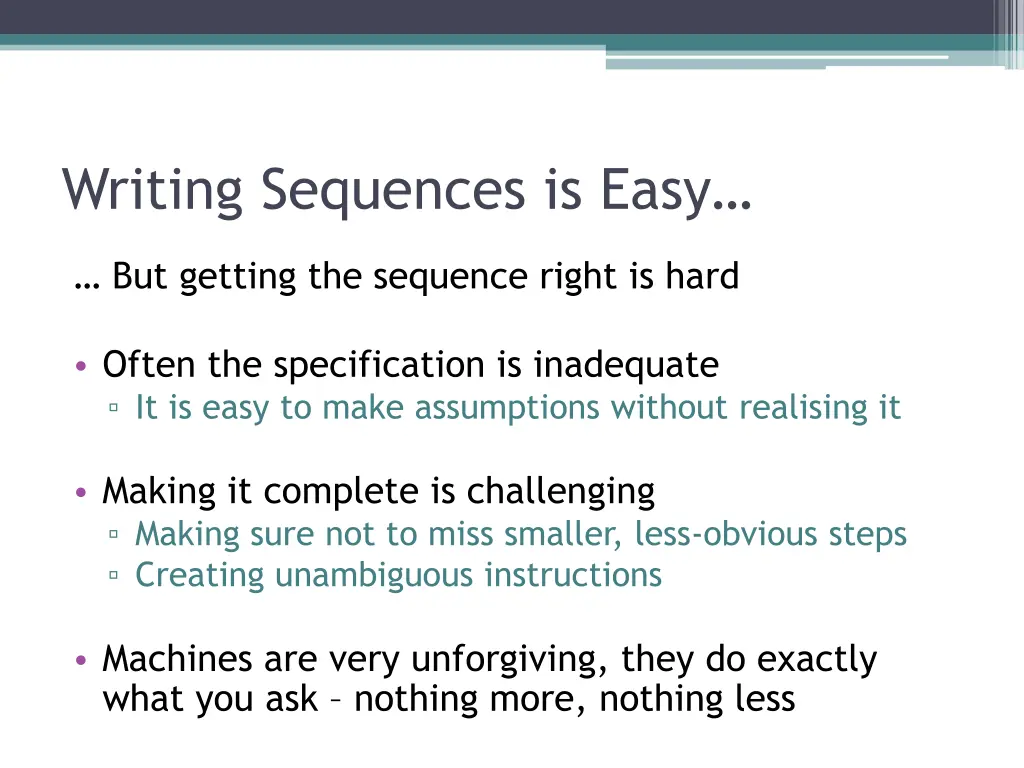 writing sequences is easy