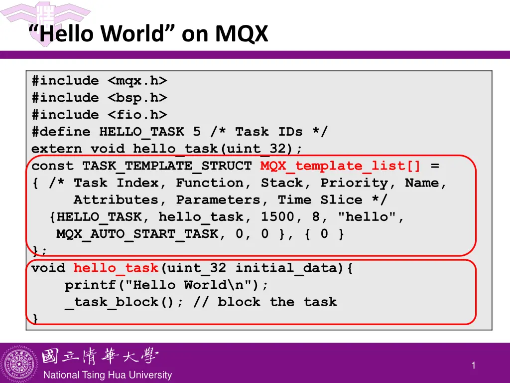 hello world on mqx