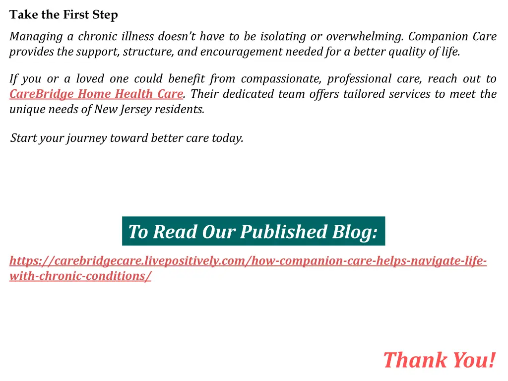 take the first step managing a chronic illness