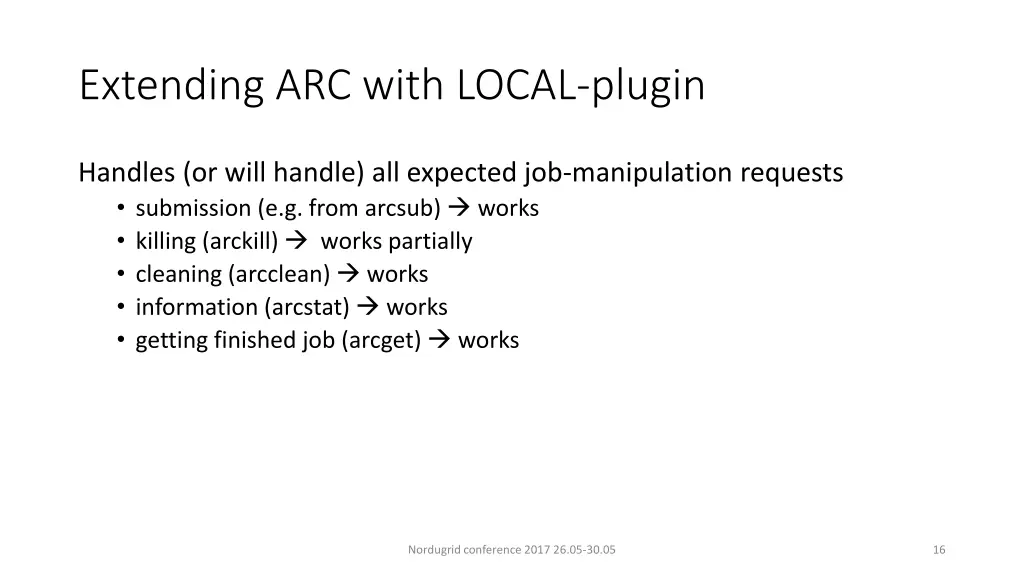 extending arc with local plugin