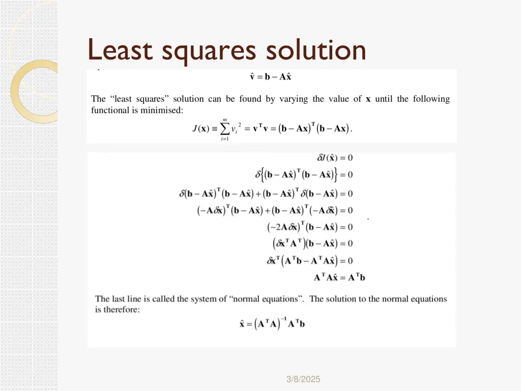 least squares solution