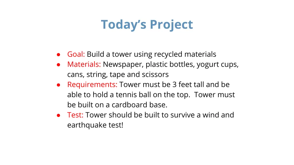 today s project