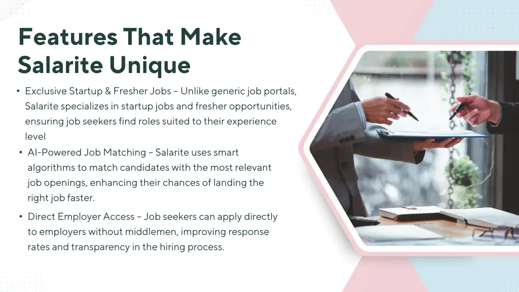 features that make salarite unique exclusive