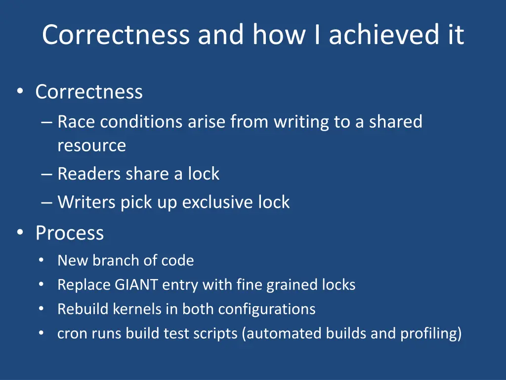 correctness and how i achieved it