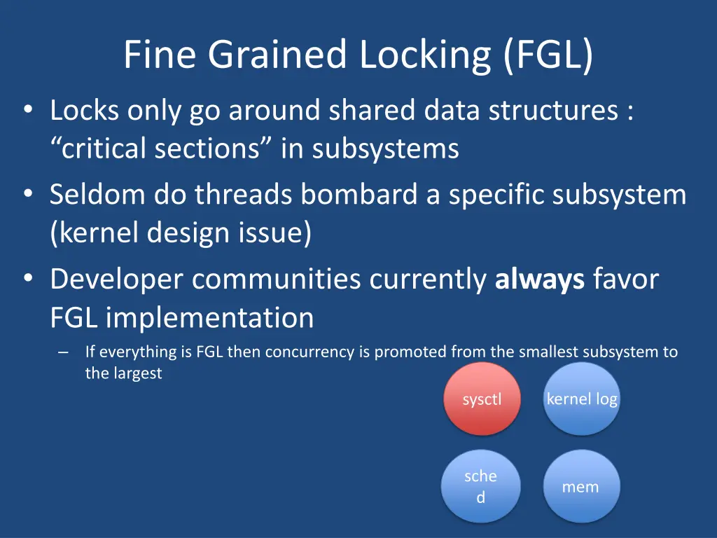 fine grained locking fgl