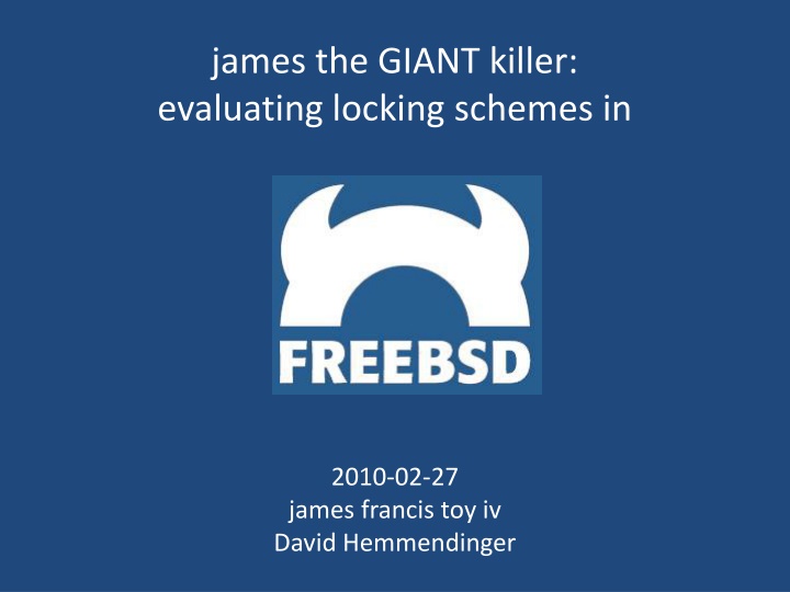 james the giant killer evaluating locking schemes