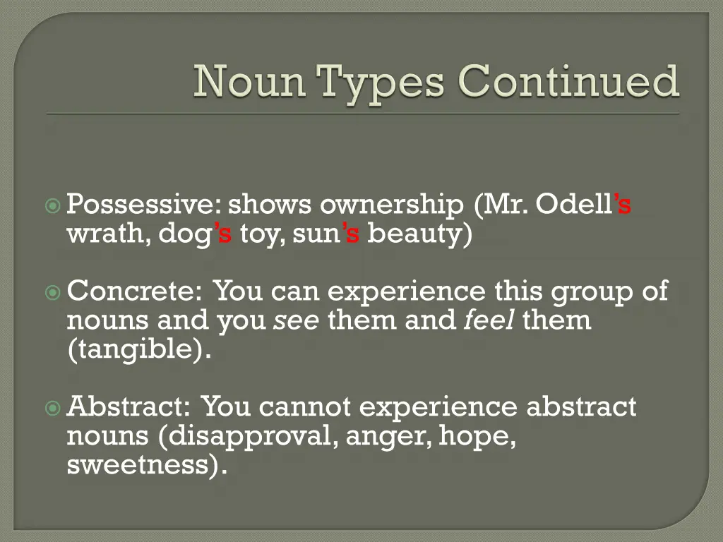 possessive shows ownership mr odell s wrath
