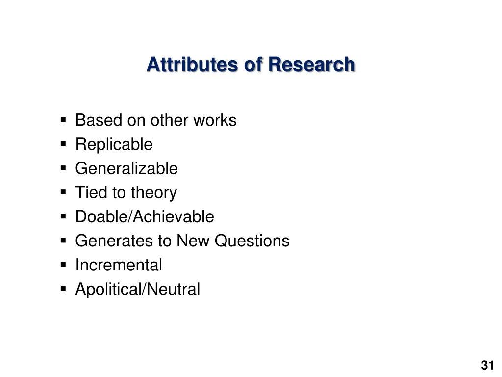 attributes of research