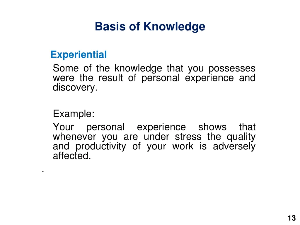 basis of knowledge 1