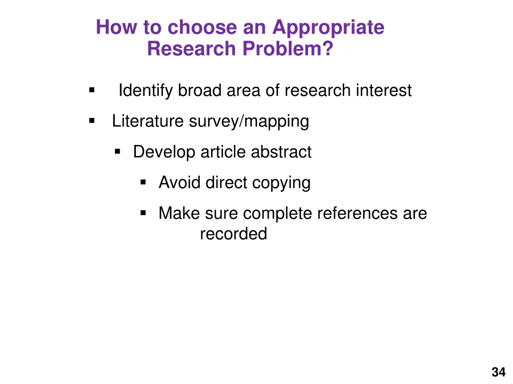 how to choose an appropriate research problem 1