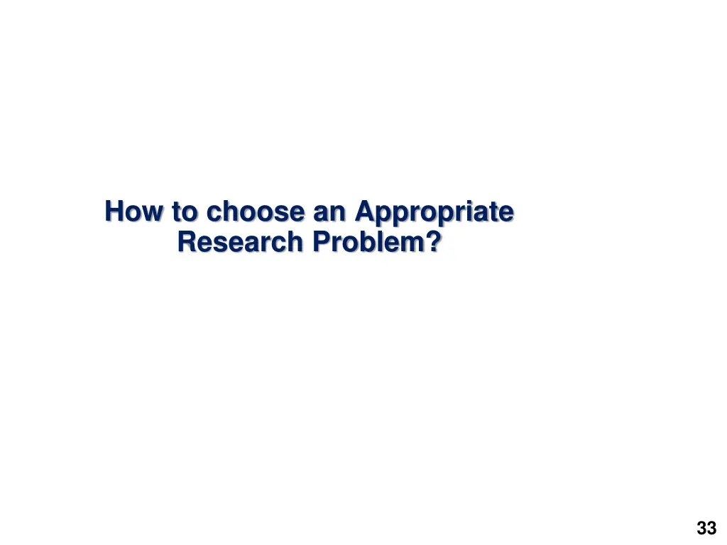 how to choose an appropriate research problem