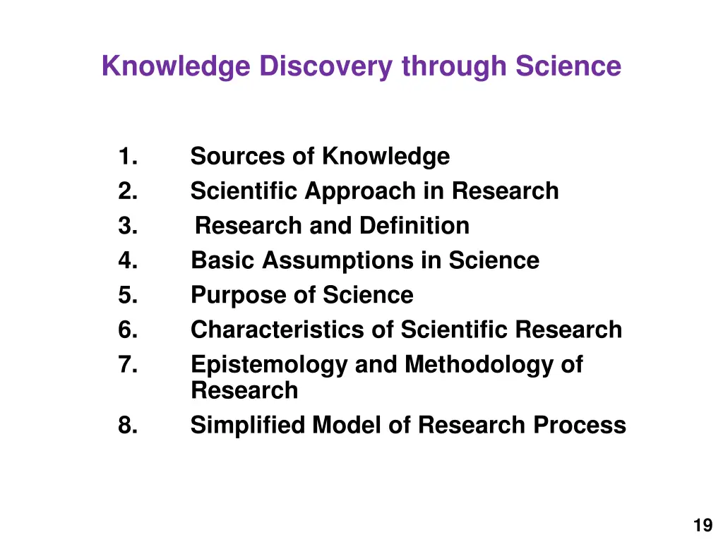 knowledge discovery through science