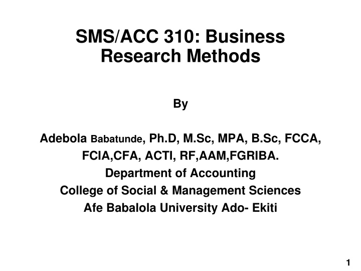 sms acc 310 business research methods
