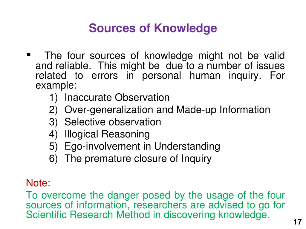 sources of knowledge 1