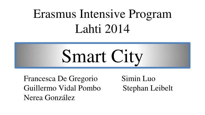 erasmus intensive program lahti 2014