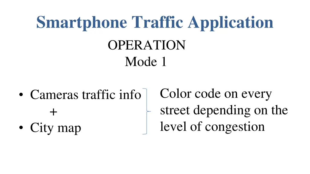 smartphone traffic application operation mode 1