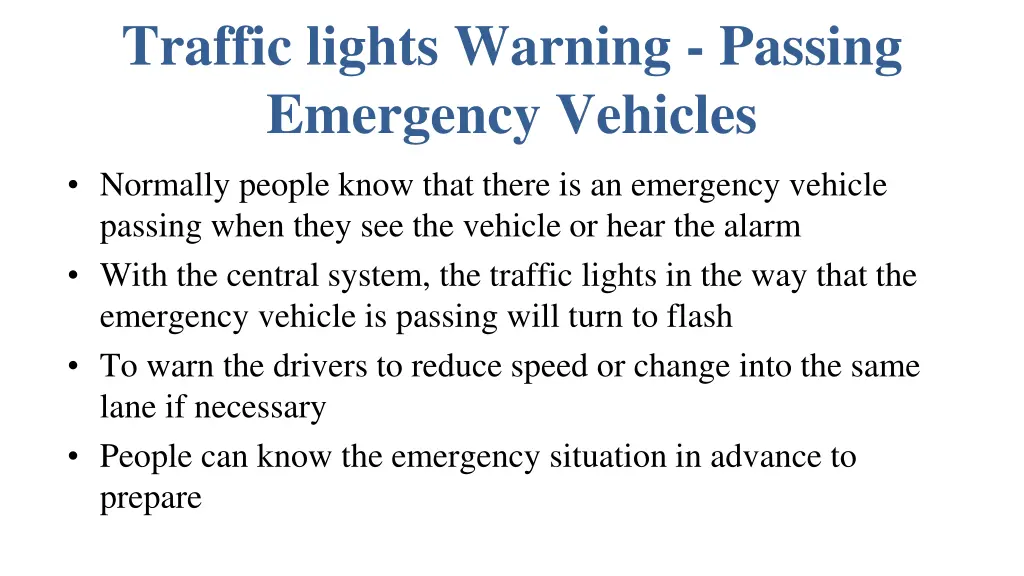 traffic lights warning passing emergency vehicles