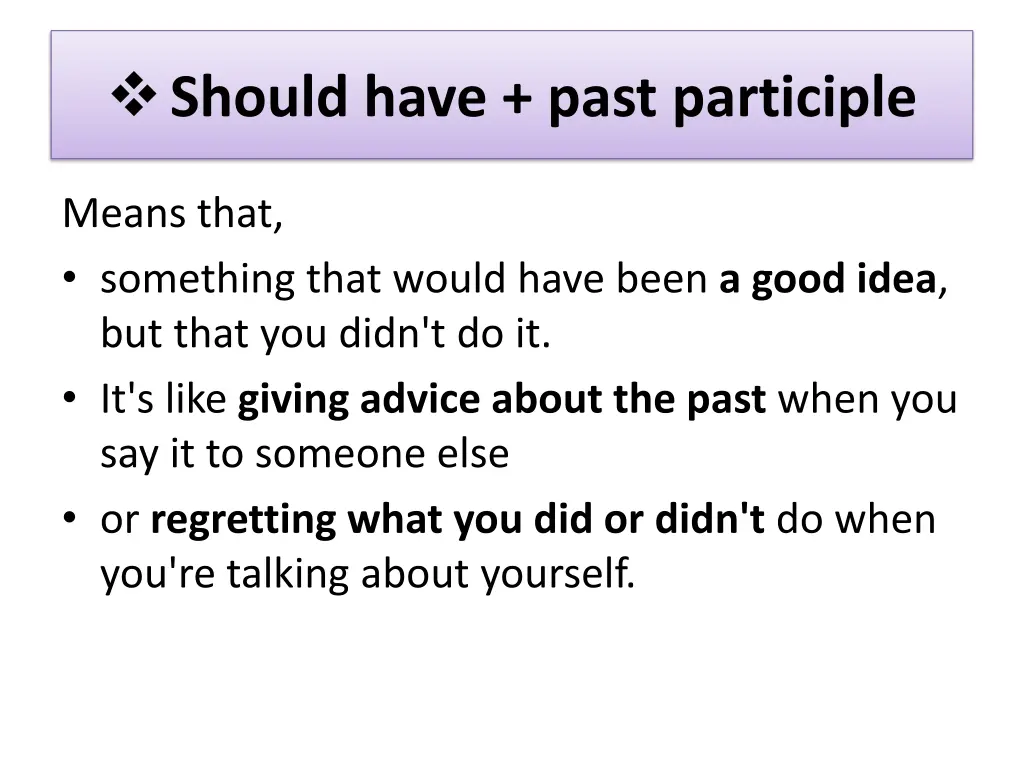 should have past participle
