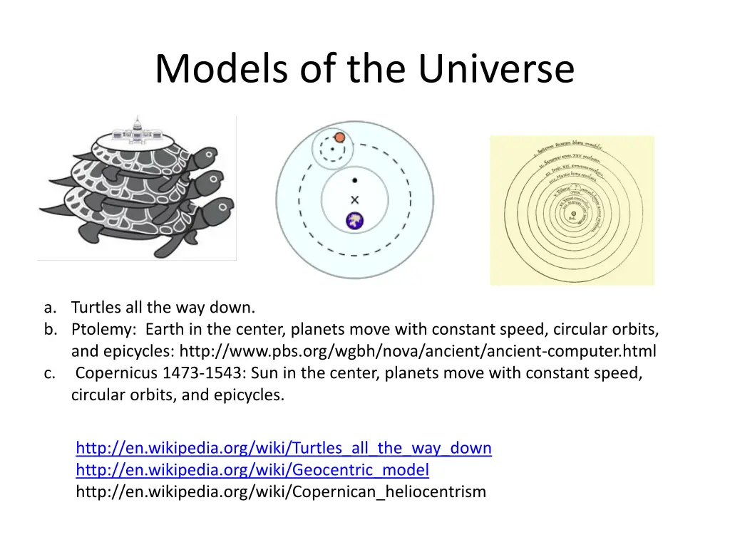 models of the universe