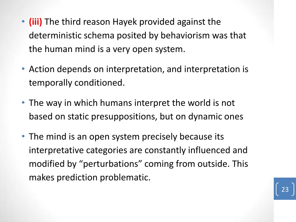 iii the third reason hayek provided against