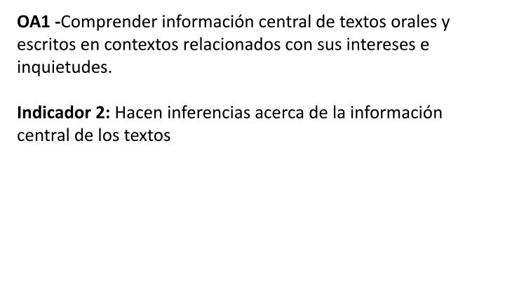 oa1 comprender informaci n central de textos