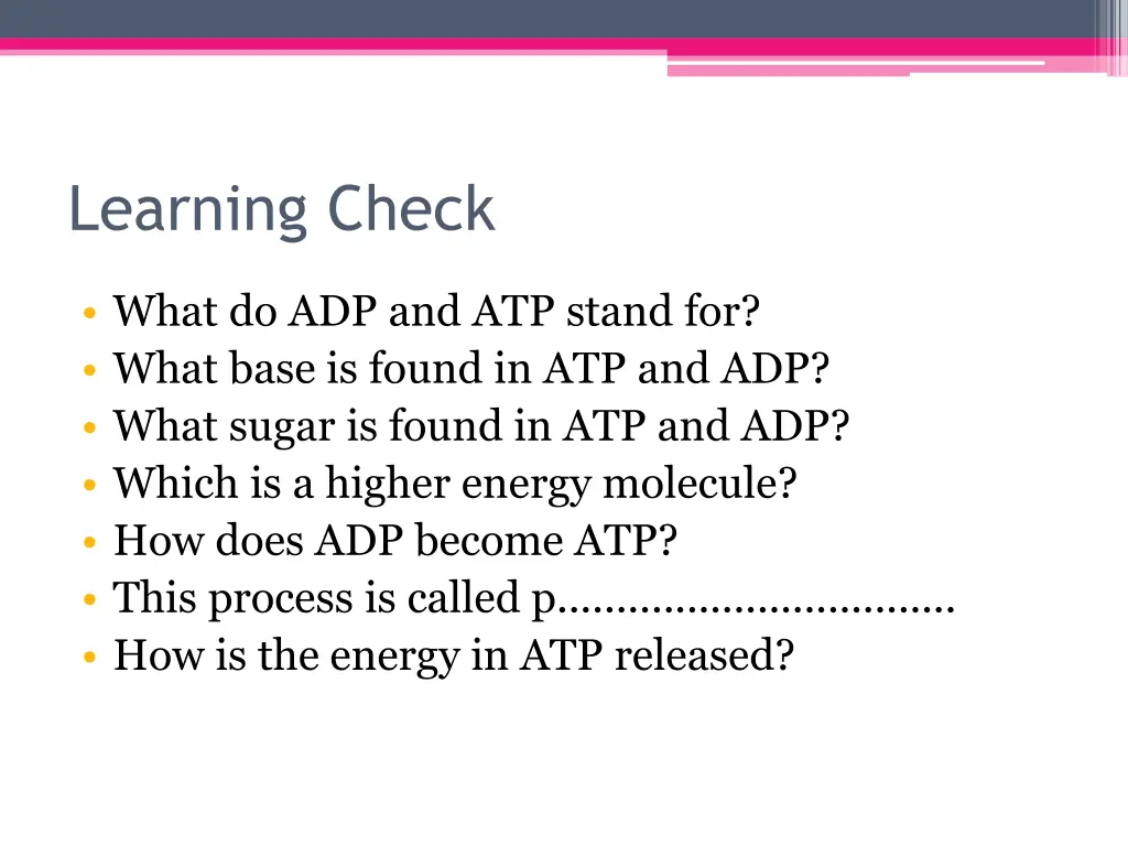 learning check