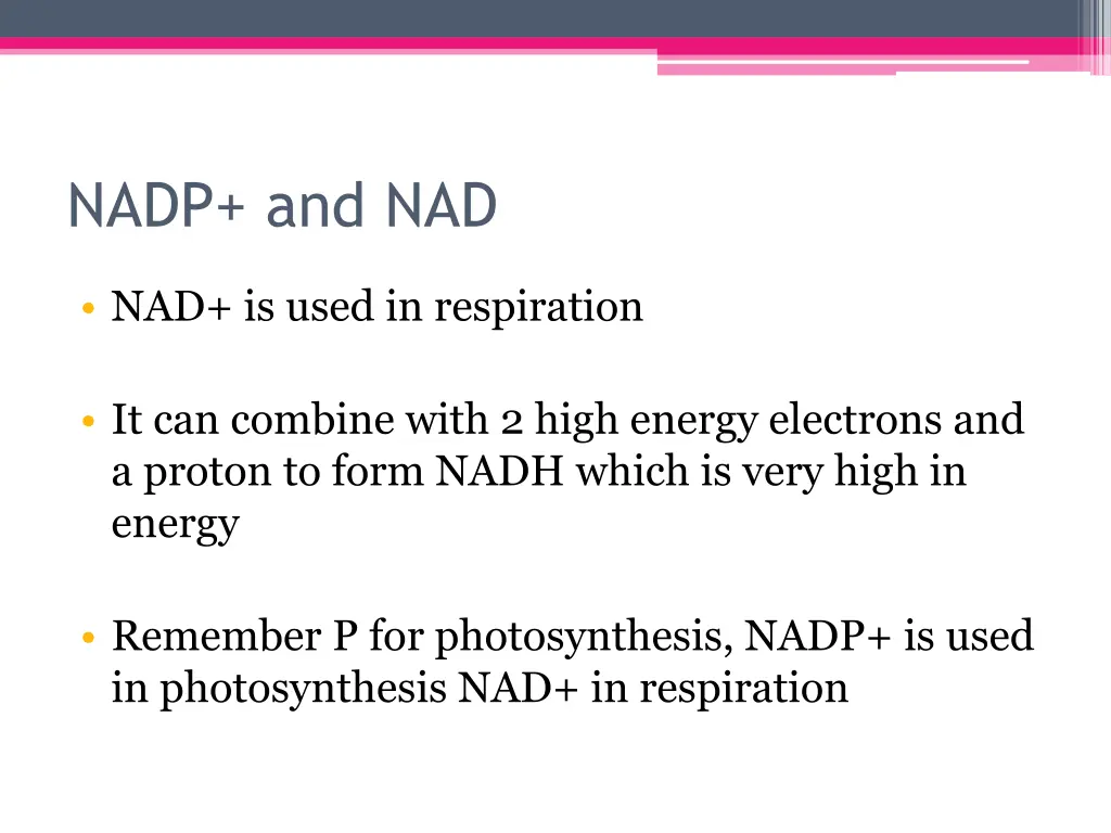 nadp and nad