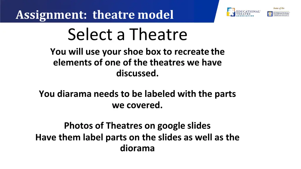 assignment theatremodel select a theatre