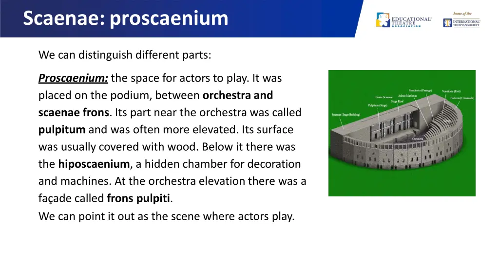 scaenae proscaenium
