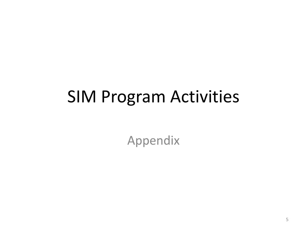 sim program activities