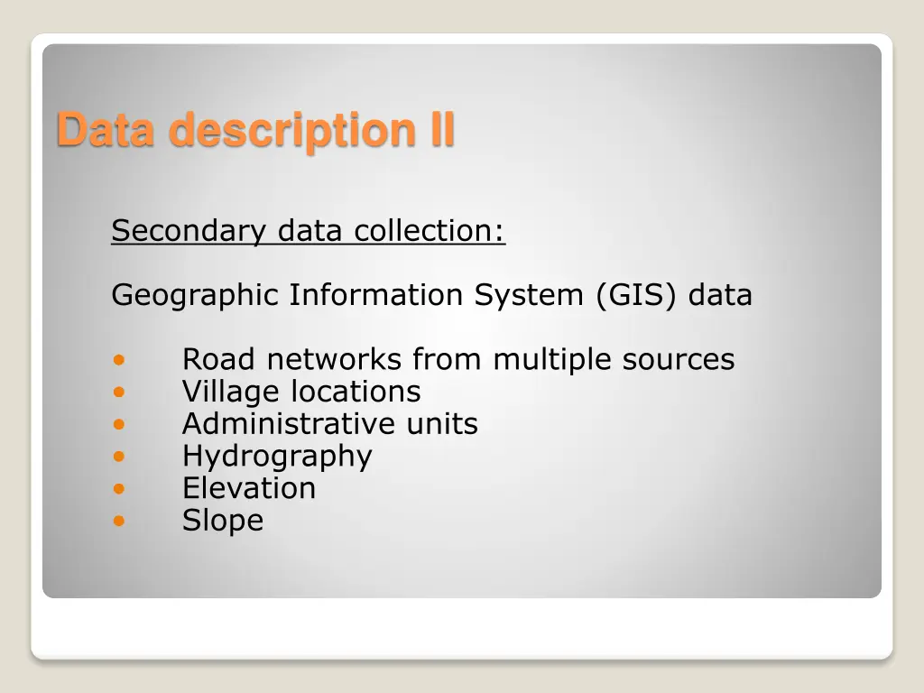 data description ii