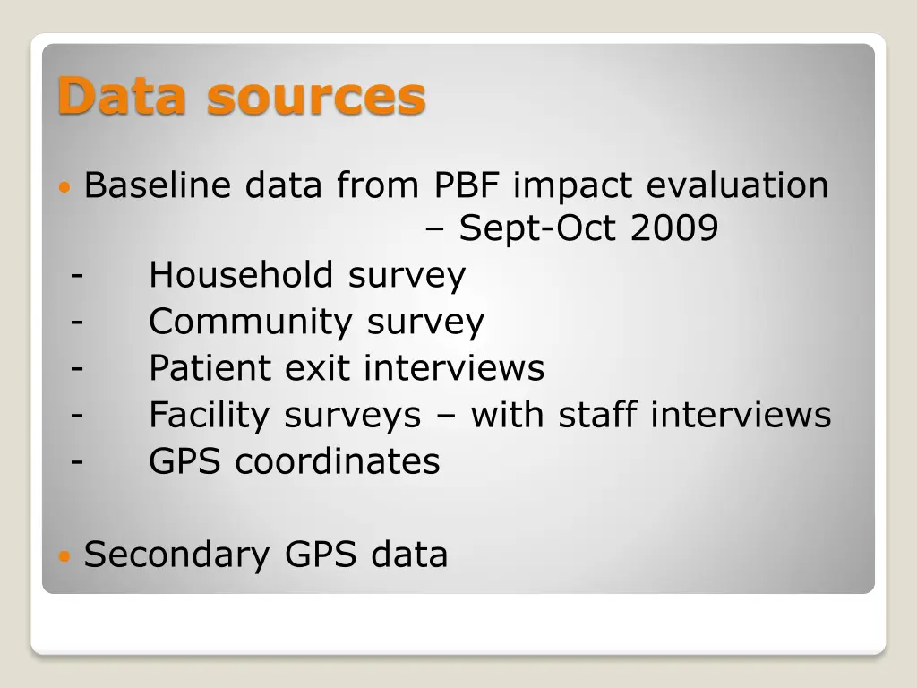 data sources