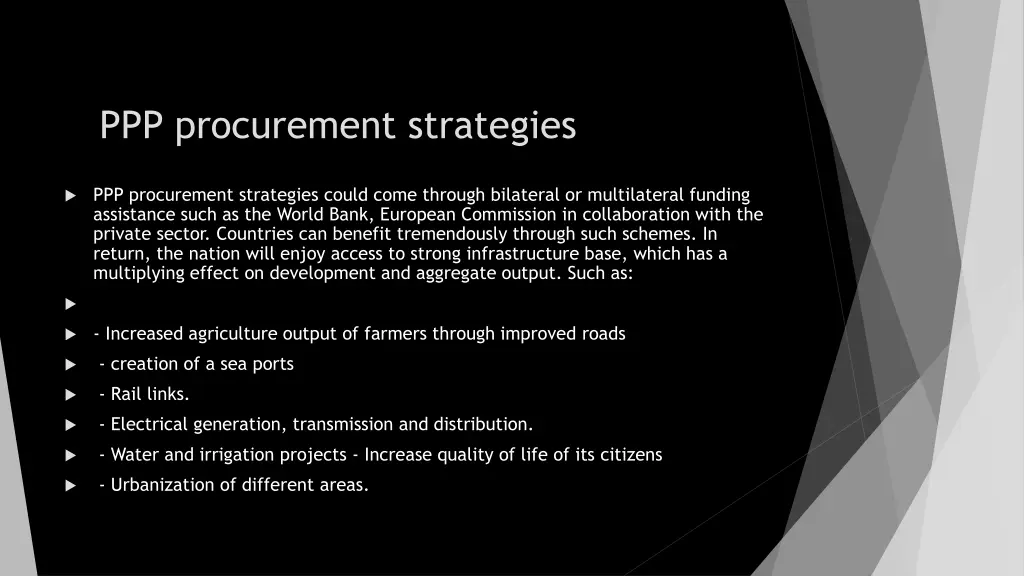 ppp procurement strategies