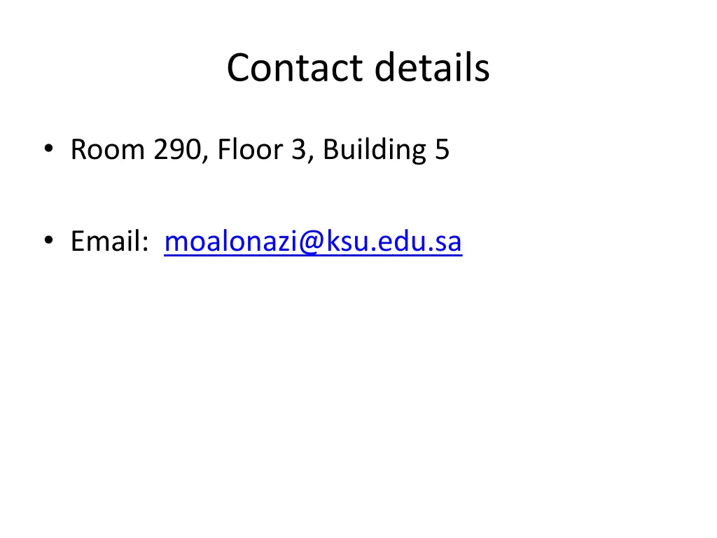 contact details