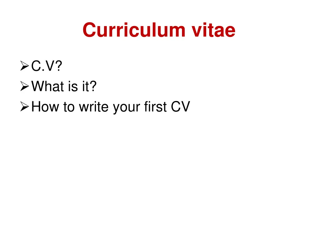 curriculum vitae
