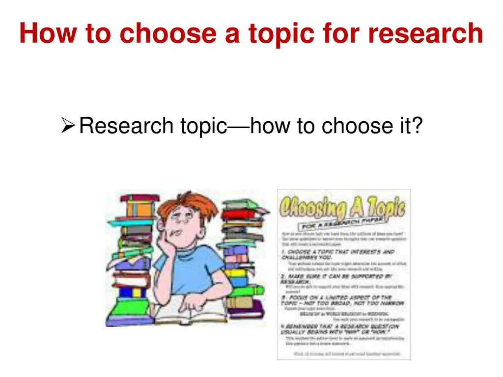 how to choose a topic for research